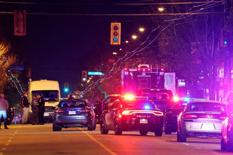 Emergency responders and police at the scene after a vehicle drove into the crowd at Vancouver’s Lapu-Lapu Filipino Festival, April 26, 2025.